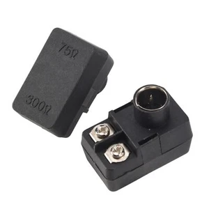 2 x Push-On Antenna Matching Transformer 300/75 Ohm F Coax Adapter K4U68047 - Picture 1 of 3