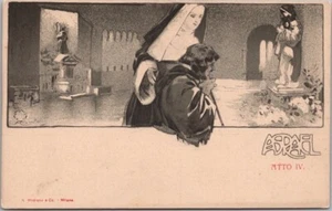 c1900er italienischer Jugendstil OPERA Postkarte ASRAEL Franchetti - 4. Akt Szene / Nonne - Bild 1 von 2