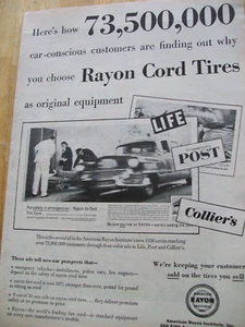 1956 Cadillac Ambulance in over-size-mag Rayon car Tire dealer ad- 15.5x11 - Picture 1 of 2
