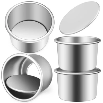 4 Pcs Cake Tin Maker Mold Small Bakeware Removable Bottom Pan Tins for Baking - Bild 1 von 4