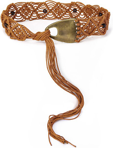 Women'S Bohemian Style Rope Braid Waist Belt U33
