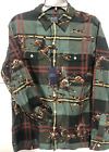 Polo Ralph Lauren Men's SZ M Dog Equestrian Button Up Fox Hunt Shirt Green