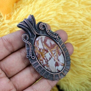 Noreena Jasper Pendant Copper Wire Wrapped Pendant Handmade Copper Wire Jewelry - Picture 1 of 5