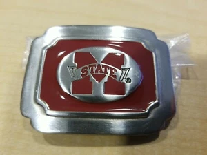 Mississippi State lizenzierte Gürtelschnalle für bis zu 1 1/4" Gürtel. Zinn - Bild 1 von 6