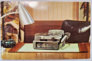 Cartolina pubblicitaria d'epoca - Macchina per dettatura audiografica grigia - Foto 1 di 2