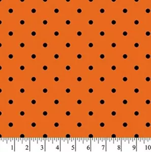 FETTES VIERTEL HALLOWEEN SCHWARZE POLKA PUNKTE AUF ORANGE von David Textiles - Bild 1 von 1