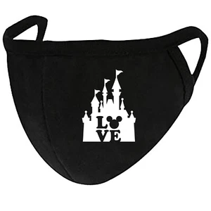 Disney Schloss - Erwachsene Jugend Gesichtsmaske Abdeckung Mode 2 Schichten + Tasche Made in USA - Bild 1 von 1