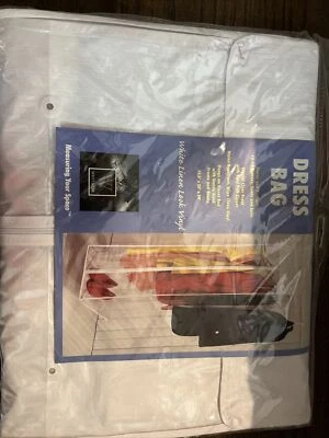 NUEVO Bolso de Vestir Blanco Whitmor Tiendas 10-14 Vestidos o Abrigos / Ver-Thru Vinilo Frontal Foto 1 de 3