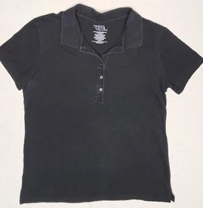 Time and Tru ~ Top de mujer manga corta con cuello ~ talla grande ~ negro ~ - Imagen 1 de 6