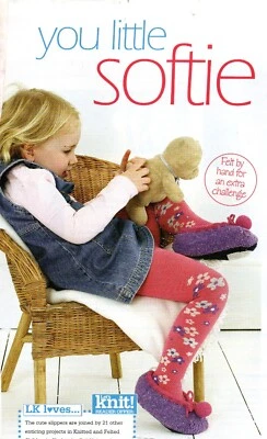 ~ Pull-Out Knitting Pattern For Child's Cosy Felted Pompom Slippers ~ 2 ~ 6 yrs - Image 1 of 2