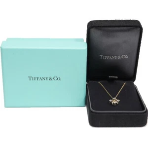 Tiffany & Co. Jean Schlumberger Lynn Diamond Necklace PT950 YG Diamond Pendant - Picture 1 of 10