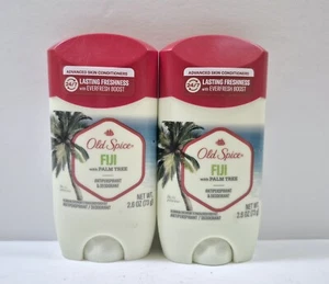 (2) Old Spice Mens Antiperspirant Deodorant FIJI w/ Palm Tree 2.6 oz - exp 7/26 - Picture 1 of 2