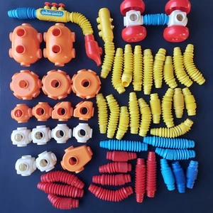 Vintage 1980s TOMY Popoids Cosmic Concert Building Bending Connecting Tubes 55pc - Picture 1 of 8