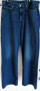 Women's Rag & Bone 32" Logan Mid Rise Wide-Leg Annalise Denim Jeans 100% Cotton - Picture 1 of 5