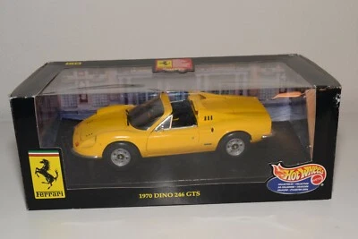 A8 1:18 HOTWHEELS FERRARI 246 GTS 246GTS DINO 1970 GIALLO COME NUOVO - Immagine 1 di 4