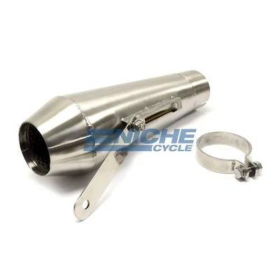 12" Big Mouth Stainless Steel Muffler w/ Bracket Reverse Cone  2.5" - Image 1 of 3