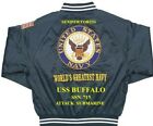 USS BUFFALO SSN-715 SUBMARINE NAVY EMBROIDERED SATIN JACKET(BACK ONLY)