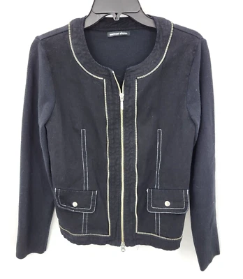 Куртка женская Michael Simon средний размер черная на молнии детальное искусство ношение на молнии - Изображение 1 из 4