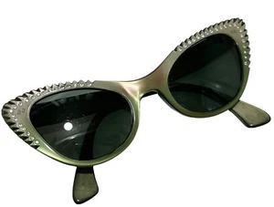 Vintage B & L Rayban Rhinestone Lisbon Cat Eye Sunglasses Eyeglass Frames & Case - Picture 1 of 20