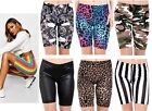 CYCLING SHORTS WOMEN PRINTED SUMMER ACTIVE WEAR STRETCHY EXERCISING RUNNING