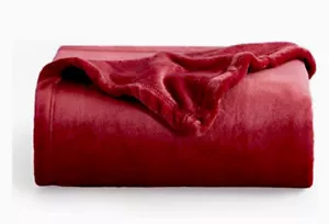 Bed Sure Blanket 60" x 80" Velvet Soft To Touch Throw or Twin Blanket Burgundy - Picture 1 of 4