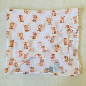 Aden Anais Tiger Baby Blanket White Label Muslin Swaddle Orange Jungle Print Boy