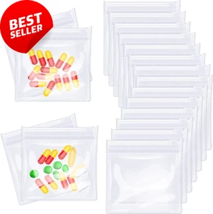14 Pack Reusable Pill Storage Pouch Bags Portable Travel Organizer Zipper Lock - Picture 1 of 12