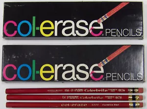 27 ERASABLE RED PENCILS "Col-Erase" ~ Faber-Castell & Eberhard Faber ~ BRAND NEW - Picture 1 of 2