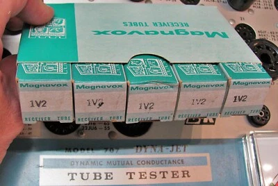 ENVÍO GRATUITO EE. UU. = 5 tubos nuevos 1V2 Magnavox JAPÓN *paquete de mangas* NUEVO EN CAJA probado Foto 1 de 2