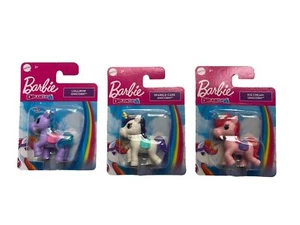 Barbie Dreamtopia Unicorn Mini Figurines Mattel 2" Tall Toys Pink White Purple - Picture 1 of 4