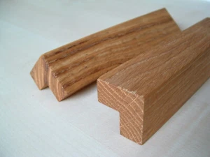 NEU Küche Holz Geölt Handle Eiche Möblegriff Hochglanz Wood Griffe 160 mm - Picture 1 of 6