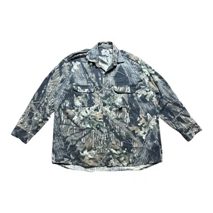 Vintage Mossy Oak Break-Up Camo Flannel Hunting Shirt USA Size 2XL - Picture 1 of 6