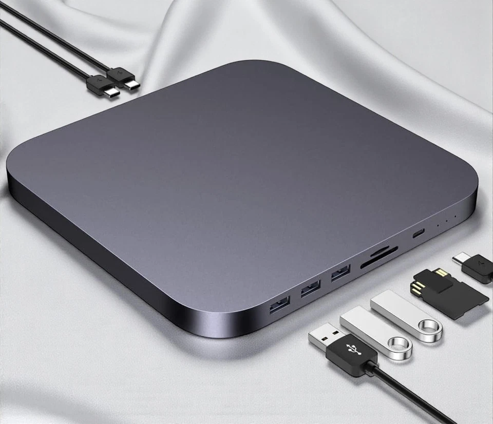 Mac mini docking station (8in1 TypeC hub) space gray/M.2 + 2.5" SATA connect New - Image 1 of 1