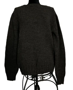 Women's Wool? Sweater No Tags Dark Gray Heathered Long Sleeve Boat Neck L or XL - Picture 1 of 10
