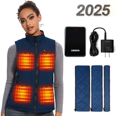 ARRIS Chaleco Térmico Mujer, Talla Ajustable 7.4V Chaleco Cálido Eléctrico con Batería Foto 1 de 4