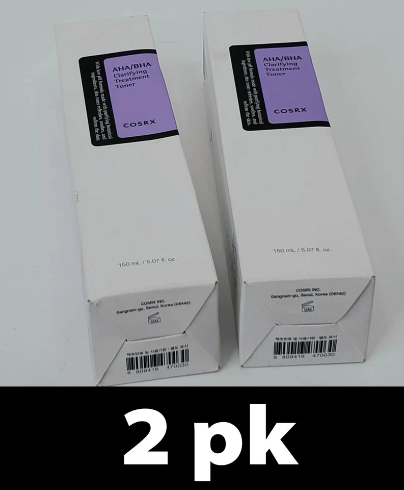 2pk COSRX AHA/BHA Tratamiento Clarificante Tónico Exfoliante Rostro Bruma 150 ml cada uno Foto 1 de 4