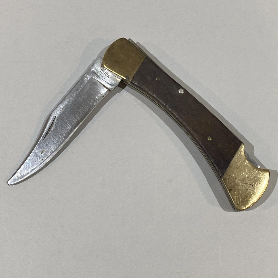 VTG Buck 110 Folding Hunting Knife Inverted Upside Down Tang Stamp 1967-72 - Image 1 of 4