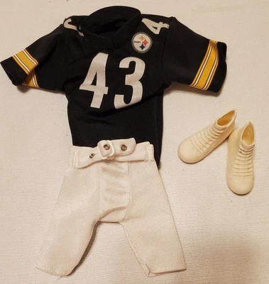 Troy Polamalu Pittsburgh Steelers Ken Muñeca Fútbol * ÚNICO Barbie Ropa Zapatos Foto 1 de 4