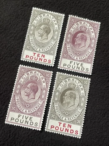 GIBRALTAR 1902-1912 Top Values MNH Gummed Reproduction Stamp sv Cover