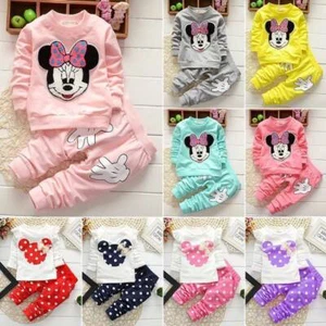 Baby Kids Girls Minnie Tracksuit Clothes Sweatshirt Tops+Pants Set 2PCS Outfits - Picture 1 of 16