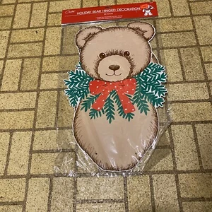 Vintage Sealed 24” Carlton Holiday Bear Hinged Decoration - Picture 1 of 5
