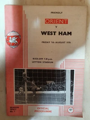 1970 FRIENDLY MATCH LEYTON ORIENT v WEST HAM UNITED - 7th AUGUST - Image 1 of 2