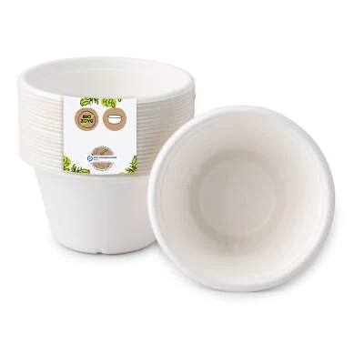 BIOZOYG Einweg Speisebecher Suppenbecher To Go Take Away Zuckerrohr, div. Größen