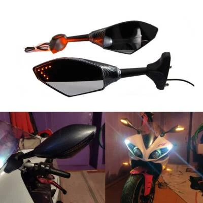 Espelhos laterais sinais de seta LED motocicleta Suzuki GSX 600F 97R GSXR 600 750 EUA - Imagem 1 de 4