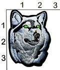 3" patch loup gris brodé costume cosplay upcycle
