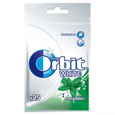 Wrigley's ORBIT WHITE Spearmint Sugarfree Chewing Gum Bag 35g 1.24oz - Image 1 of 2