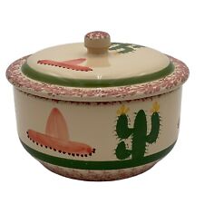 Southwest themed Covered Bowl Serving Dish Portugal  HiMark Cactus  Sombrero