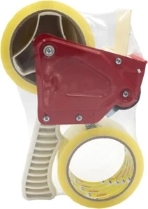 Dispensador de pistola de cinta 50 mm (2") con 2 rollos de cintas transparentes - cajas de paquetes de sellado seguro - Imagen 1 de 4