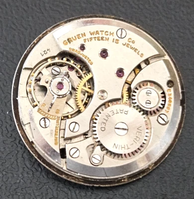 Reloj Hombre Vintage Gruen 421 Veri-Thin 15J Movimiento Lote 525 Foto 1 de 3