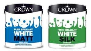 Pintura de pared y techo blanco brillante pura de seda/mate corona Reino Unido - Imagen 1 de 5